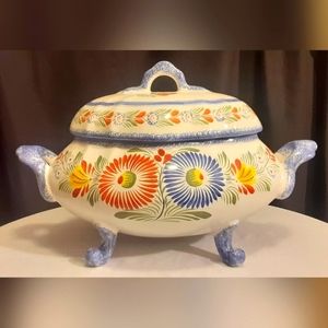 Vintage 1980s HB HenRiot Quimper Signed Tureen Lidded 14x9x9 Excellent Condition